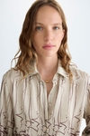 Lettering printed straight-fit twill shirt
