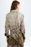 Lettering printed straight-fit twill shirt