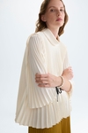 Pleated satin A-line shirt