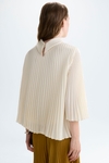 Pleated satin A-line shirt