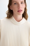 Pleated satin A-line shirt