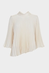 Pleated satin A-line shirt