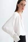 Silk oversize wrap shirt