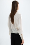Silk oversize wrap shirt