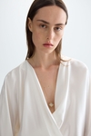 Silk oversize wrap shirt