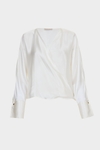 Silk oversize wrap shirt