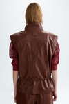 Faux-leather oversize gilet