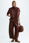 Faux-leather oversize gilet
