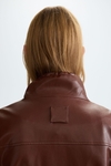 Faux-leather oversize gilet