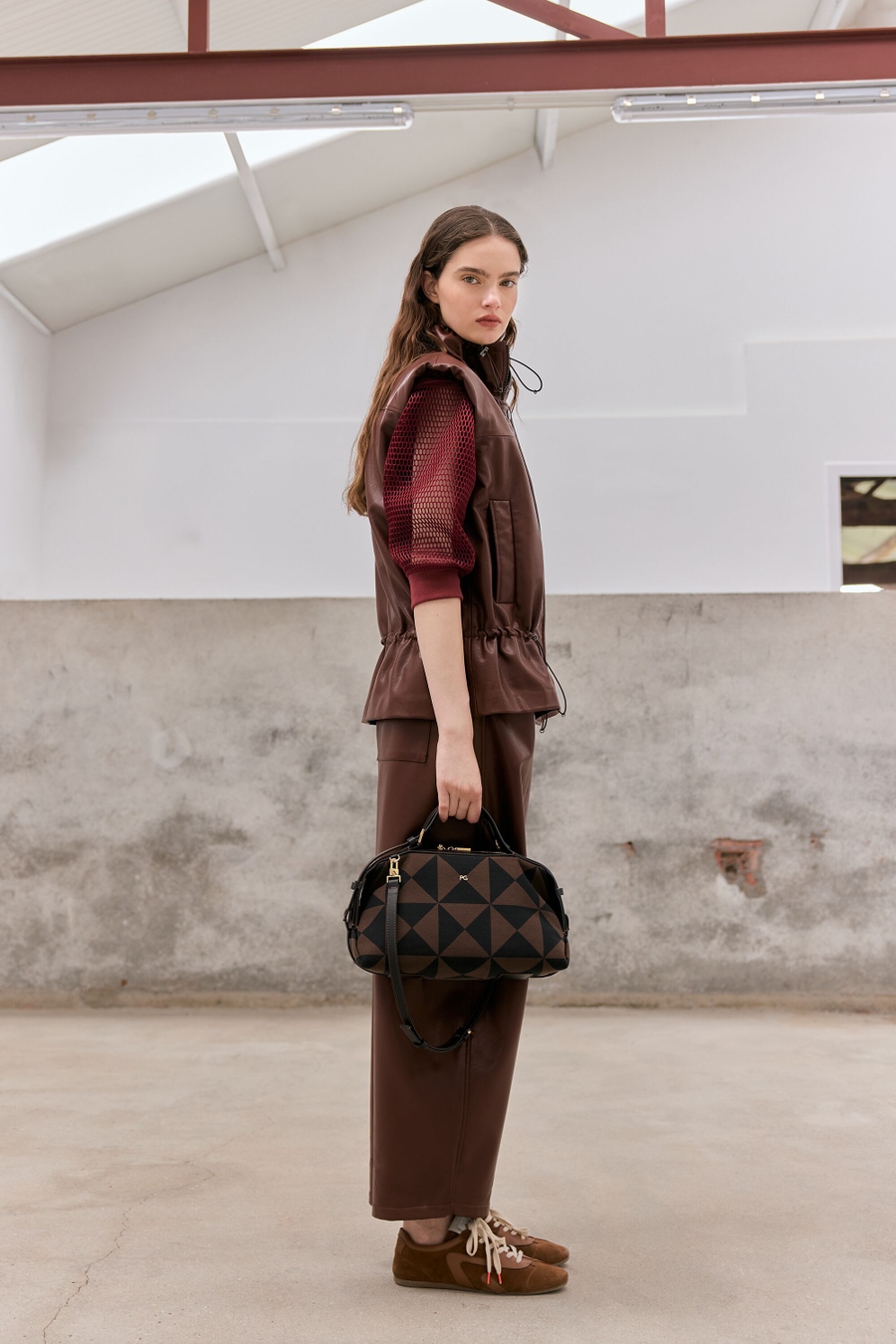 FAUX-LEATHER OVERSIZE GILET