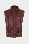 Faux-leather oversize gilet