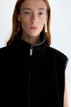Faux fur leather cocoon-fit reversible gilet