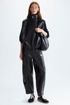 Faux fur leather cocoon-fit reversible gilet