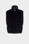 Faux fur leather cocoon-fit reversible gilet