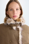 Technical faux fur cocoon-fit gilet