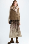 Technical faux fur cocoon-fit gilet