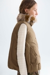 Technical faux fur cocoon-fit gilet