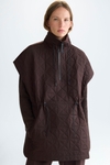 Origami oversize nylon and fleece vest