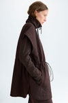 Origami oversize nylon and fleece vest
