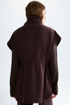 Origami oversize nylon and fleece vest