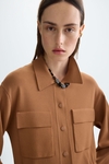 Stretch knit straight-fit jacket