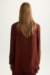 Flowy twill oversize double-breasted blazer