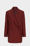 Flowy twill oversize double-breasted blazer