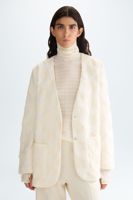 FANCY FABRIC STRAIGHT-FIT JACKET