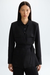 Double-faced warm stretch knit tailored jacket