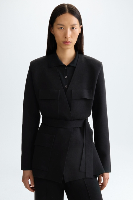 DOUBLE-FACED WARM STRETCH KNIT TAILORED JACKET