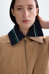 Technical cotton nylon reversible coat