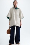 Technical fabric oversize reversible cape