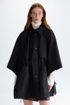 Technical fabric oversize reversible cape