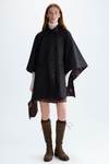 Technical fabric oversize reversible cape
