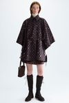 Technical fabric oversize reversible cape