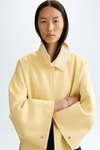 Double-faced wool reversible short coat