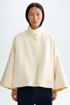 Double-faced wool reversible short coat