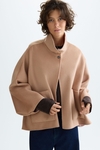 Double-faced wool reversible short coat