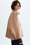 Double-faced wool reversible short coat