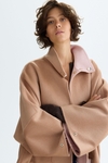 Double-faced wool reversible short coat