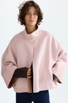 Double-faced wool reversible short coat
