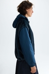 Faux Fur and Nylon Cocoon-fit Hooded Jacket