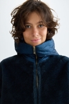 Faux Fur and Nylon Cocoon-fit Hooded Jacket