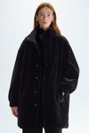 Faux-fur nylon reversible coat