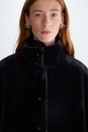 Faux-fur nylon reversible coat