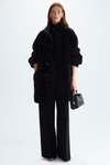Faux-fur nylon reversible coat