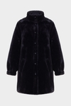 Faux-fur nylon reversible coat