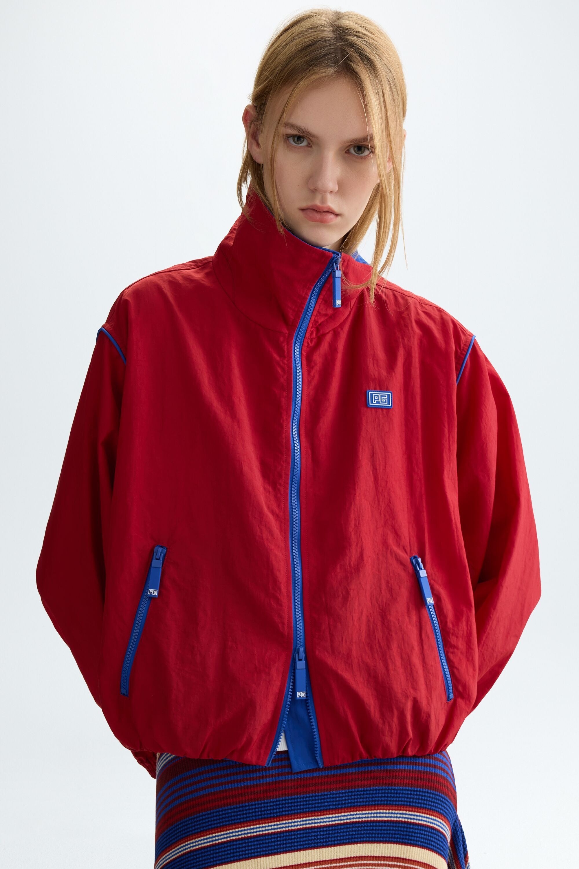Technical nylon oversize bomber jacket