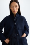 Chequered wool reversible coat