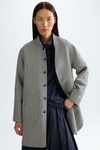Chequered wool reversible coat
